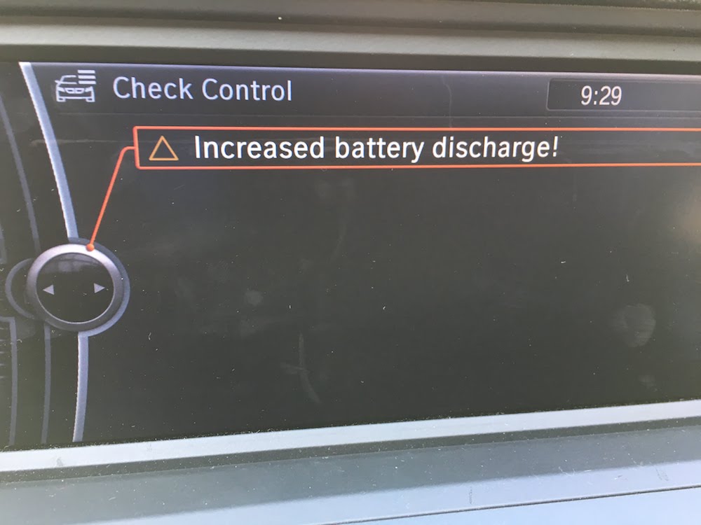 bmw หน้าจอเตือน increased battery discharge! คือแบตเสื่อม?